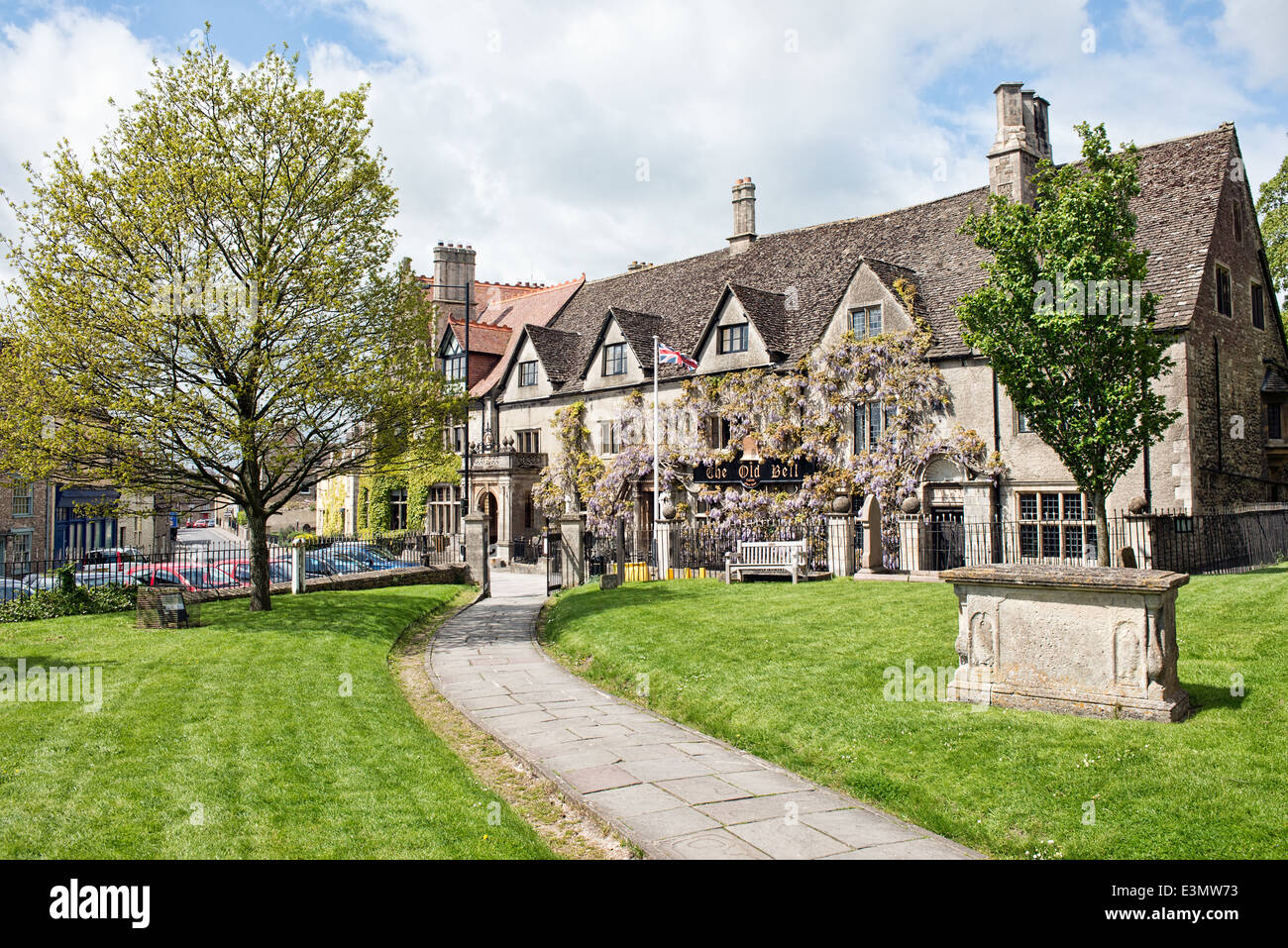 Old Bell hotel in Malmesbury, Wiltshire, UK. The oldest continuously operating Hotel in England Stock Photo