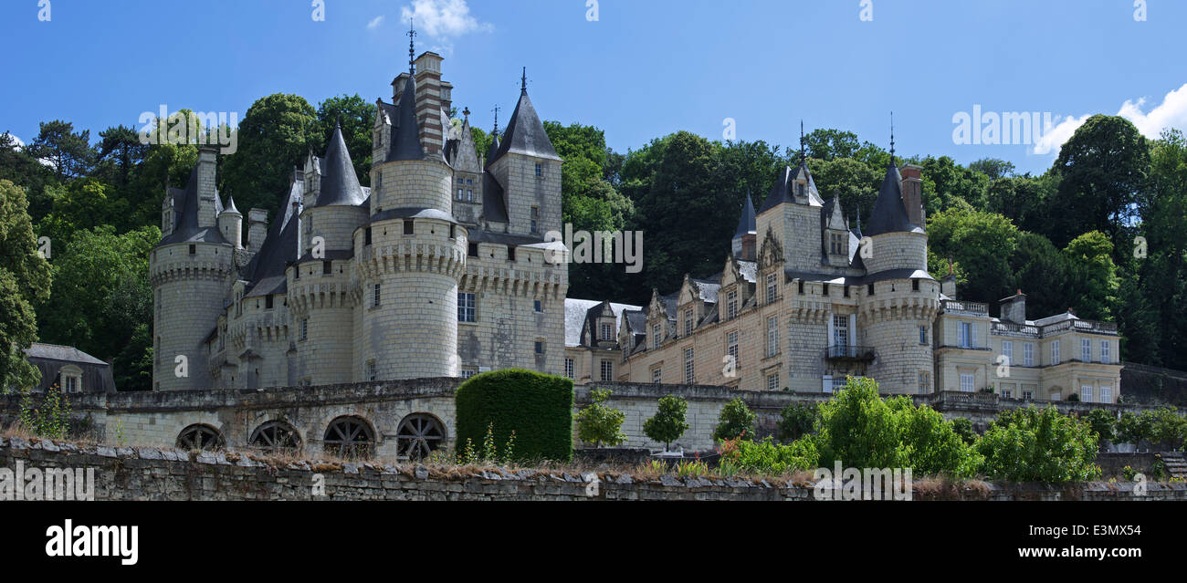 The Château d'Ussé, one of the Châteaux of the Loire Valley at Rigny-Ussé, Indre-et-Loire, France Stock Photo