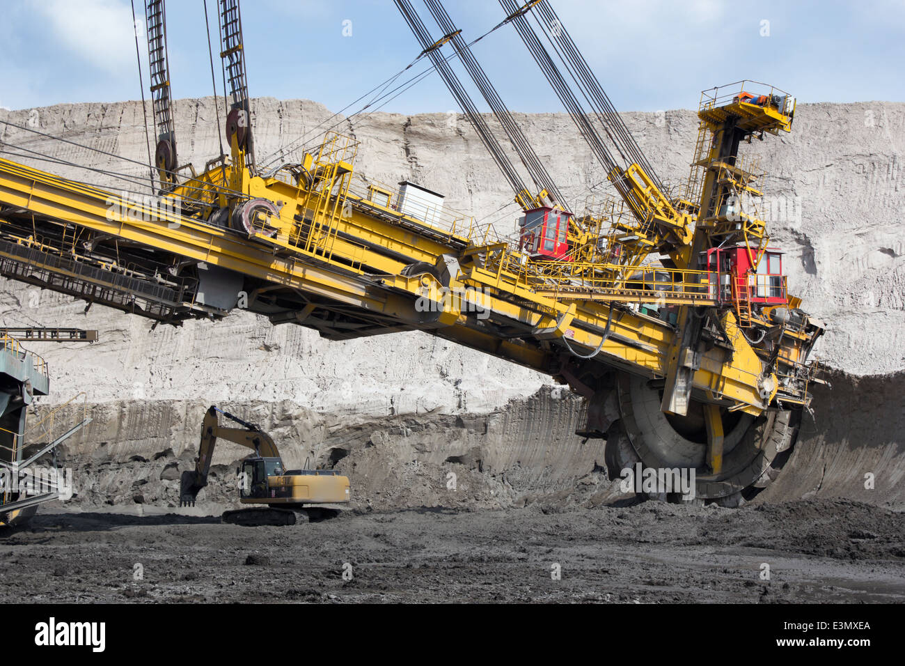 Coal mining in open-cast mine Stock Photo