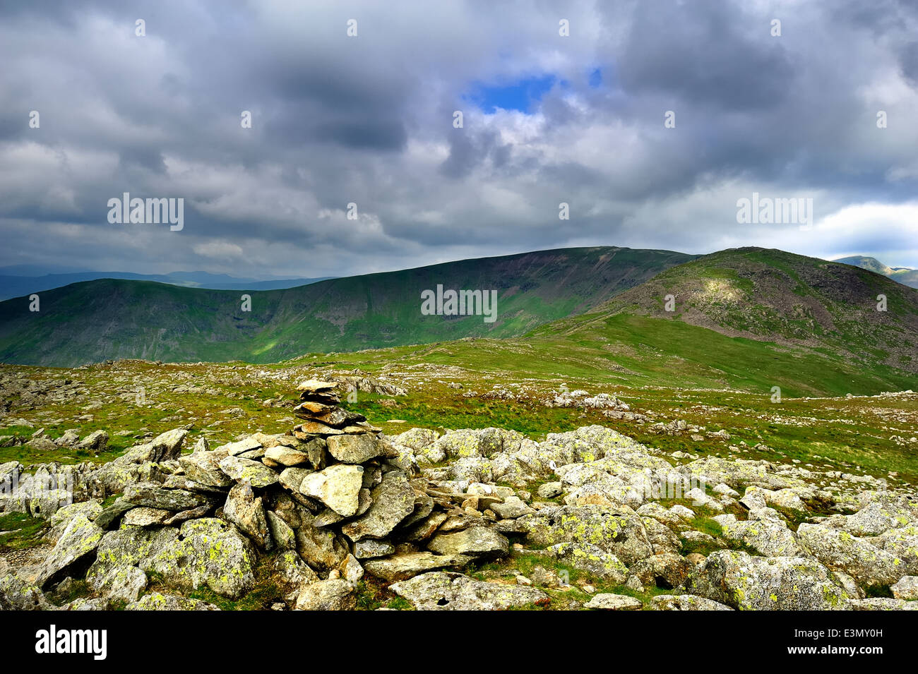 Hart Crag to Great Rigg and Fairfield of the Rydal Horseshoe Stock Photo
