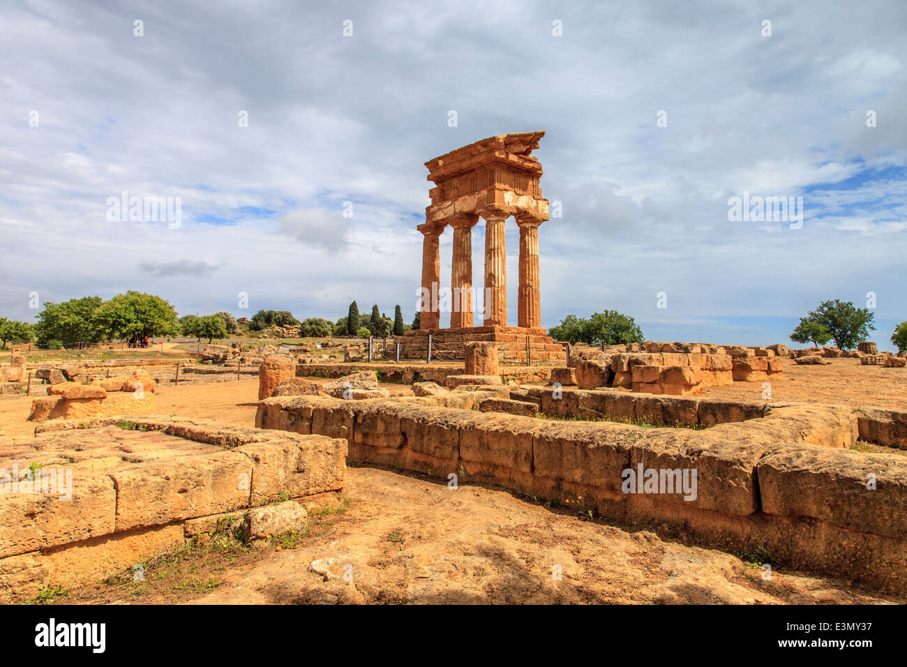 Temple of the Dioscuri in Valley of Temples Stock Photo