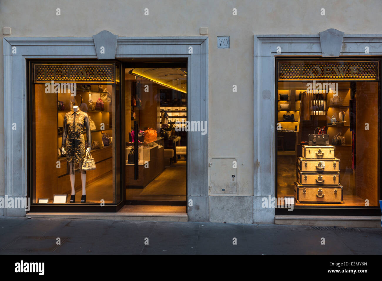 Loewe luxury bag shop, Rome, Italy Stock Photo