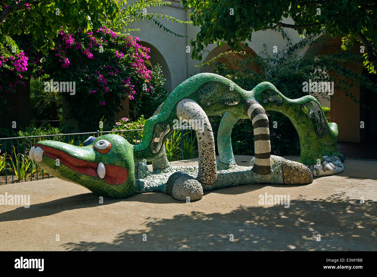 A DRAGON SCULPTURE in front of the MINGEI INTERNATIONAL MUSEUM is located in BALBOA PARK SAN DIEGO, CALIFORNIA Stock Photo