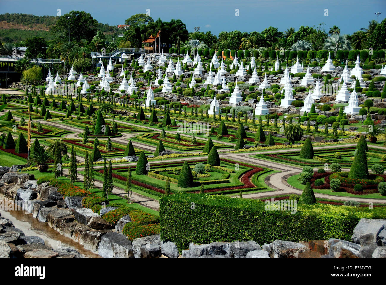 PATTAYA, THAILAND: French Garden at Nong Nooch Stock Photo