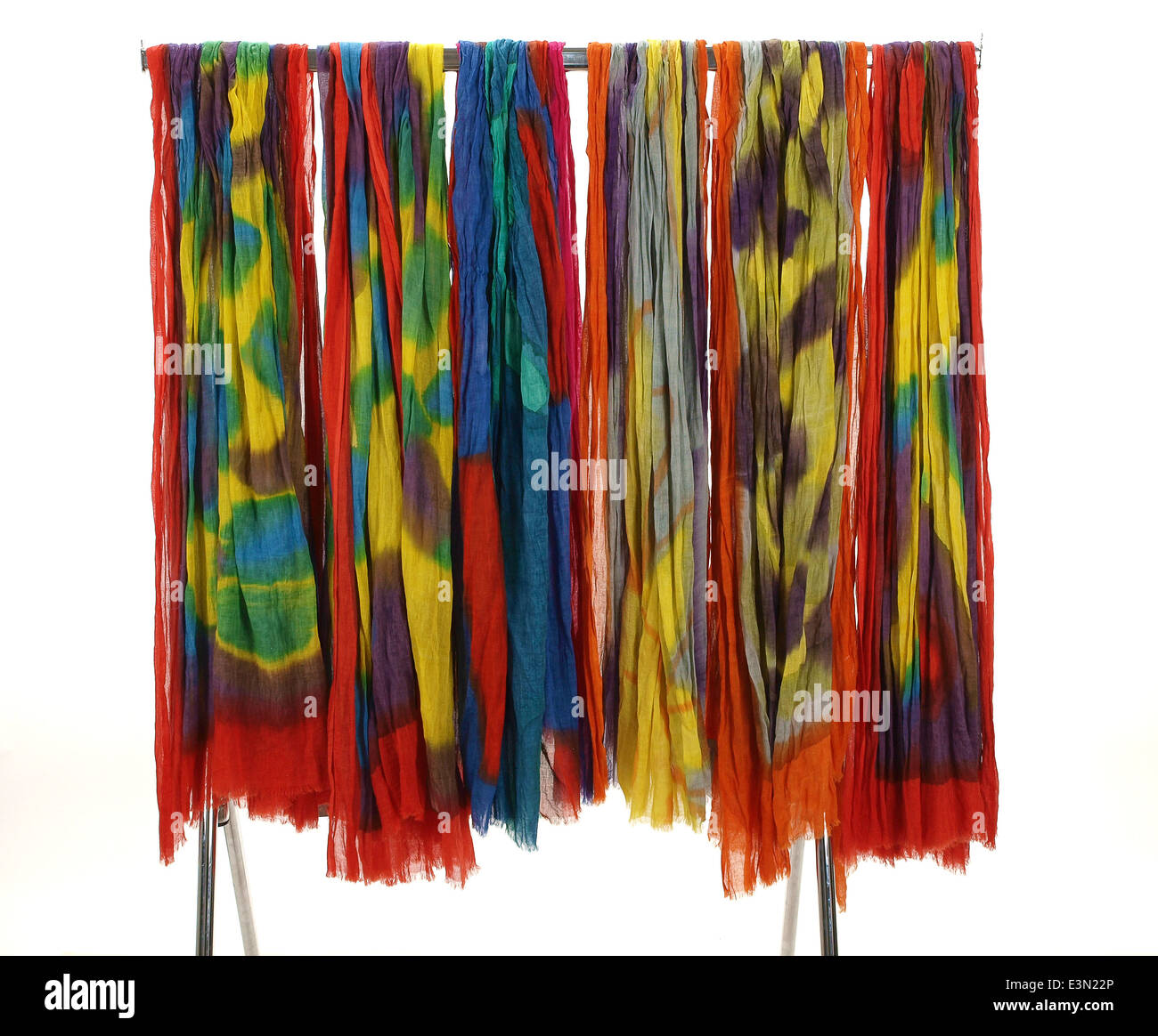 Several colorful scarves Stock Photo