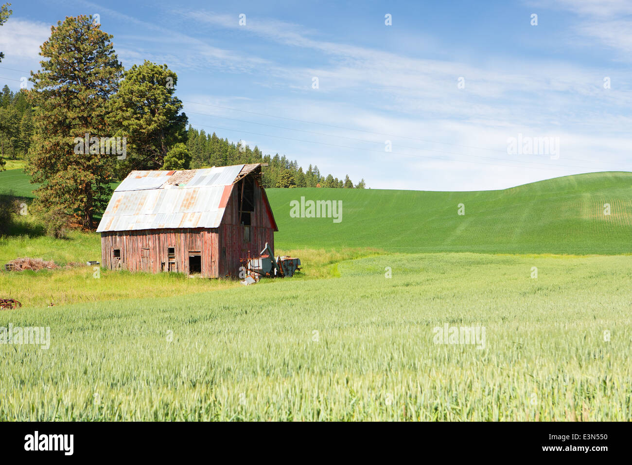 Beautiful country scene of America's heartland, the farming region of the Palouse in Washington State and Idaho. Stock Photo