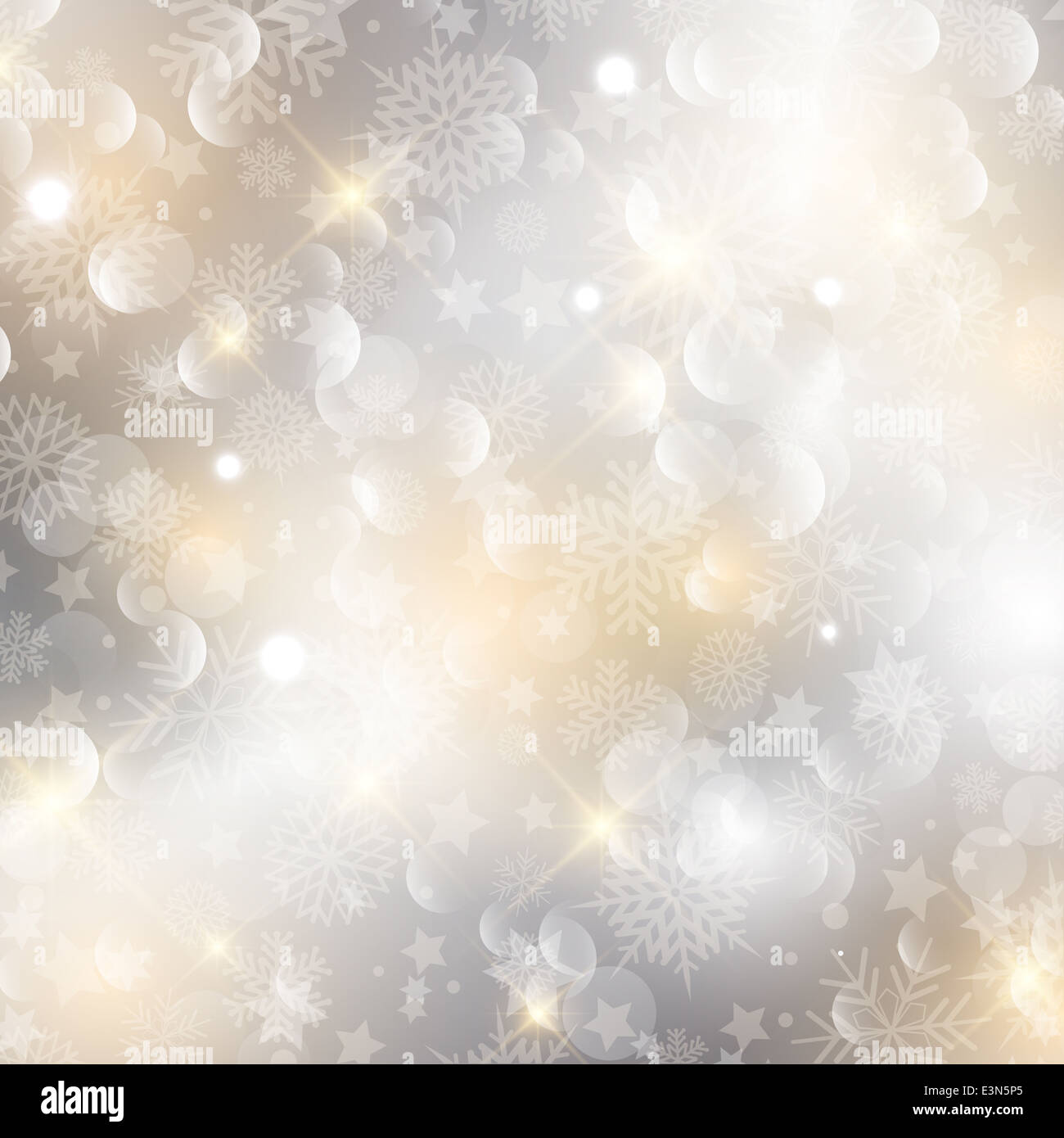 Decorative Christmas background with snowflakes and stars Stock Photo ...