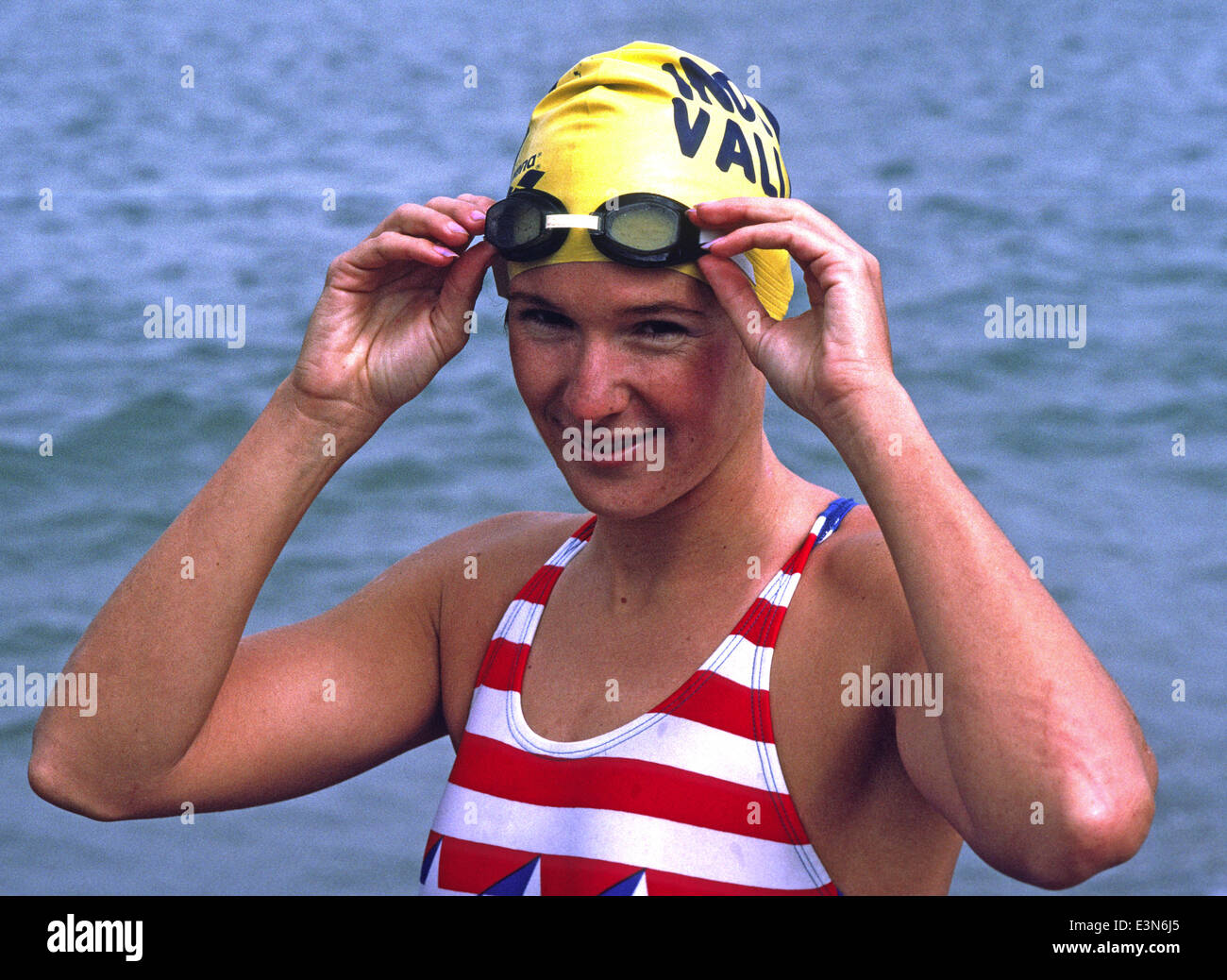 Suzanne Heim, long distance swimmer, 1988 San Francisco, California Stock Photo