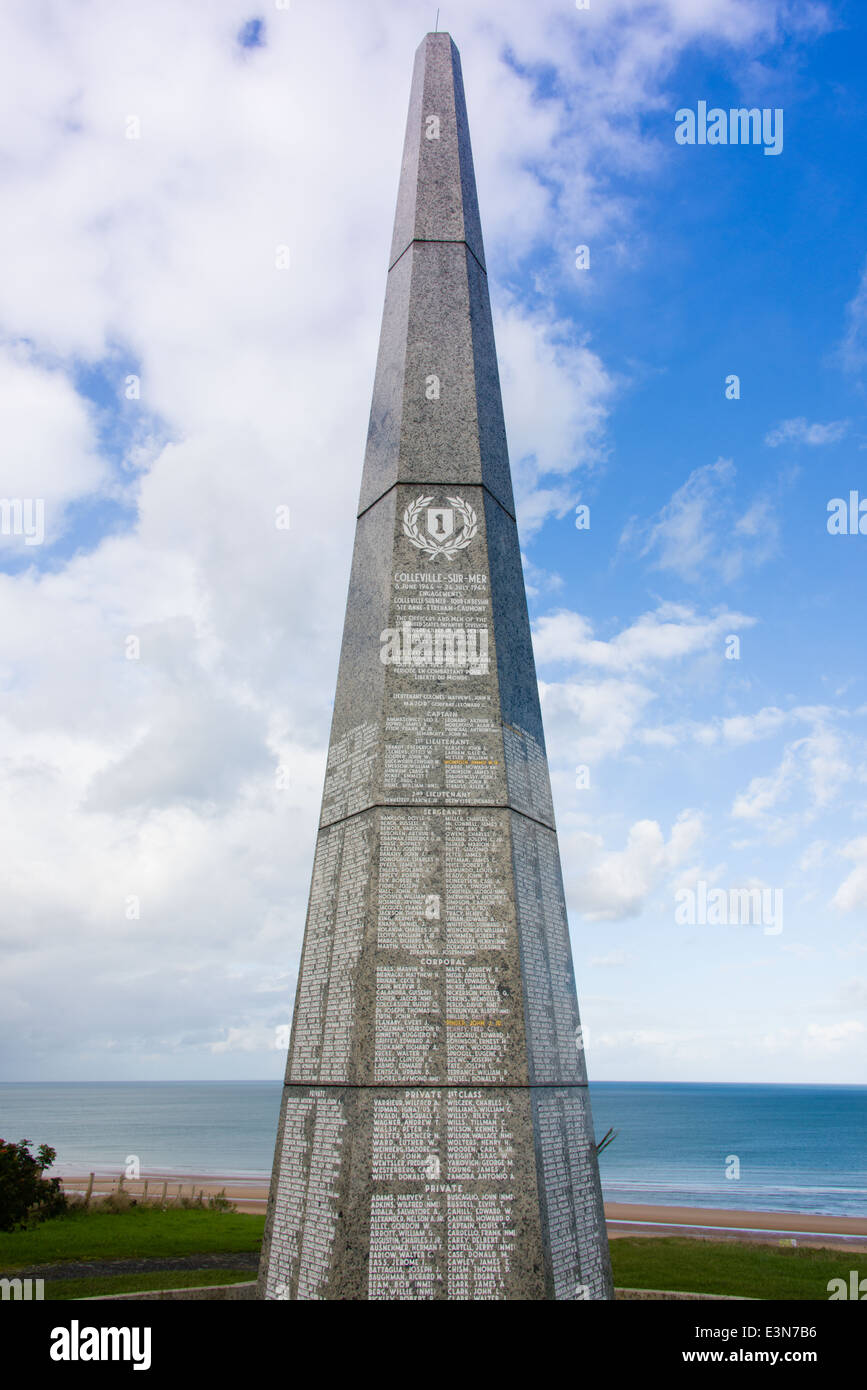 Big Red One Memorial Omaha Beach Normandy France Stock