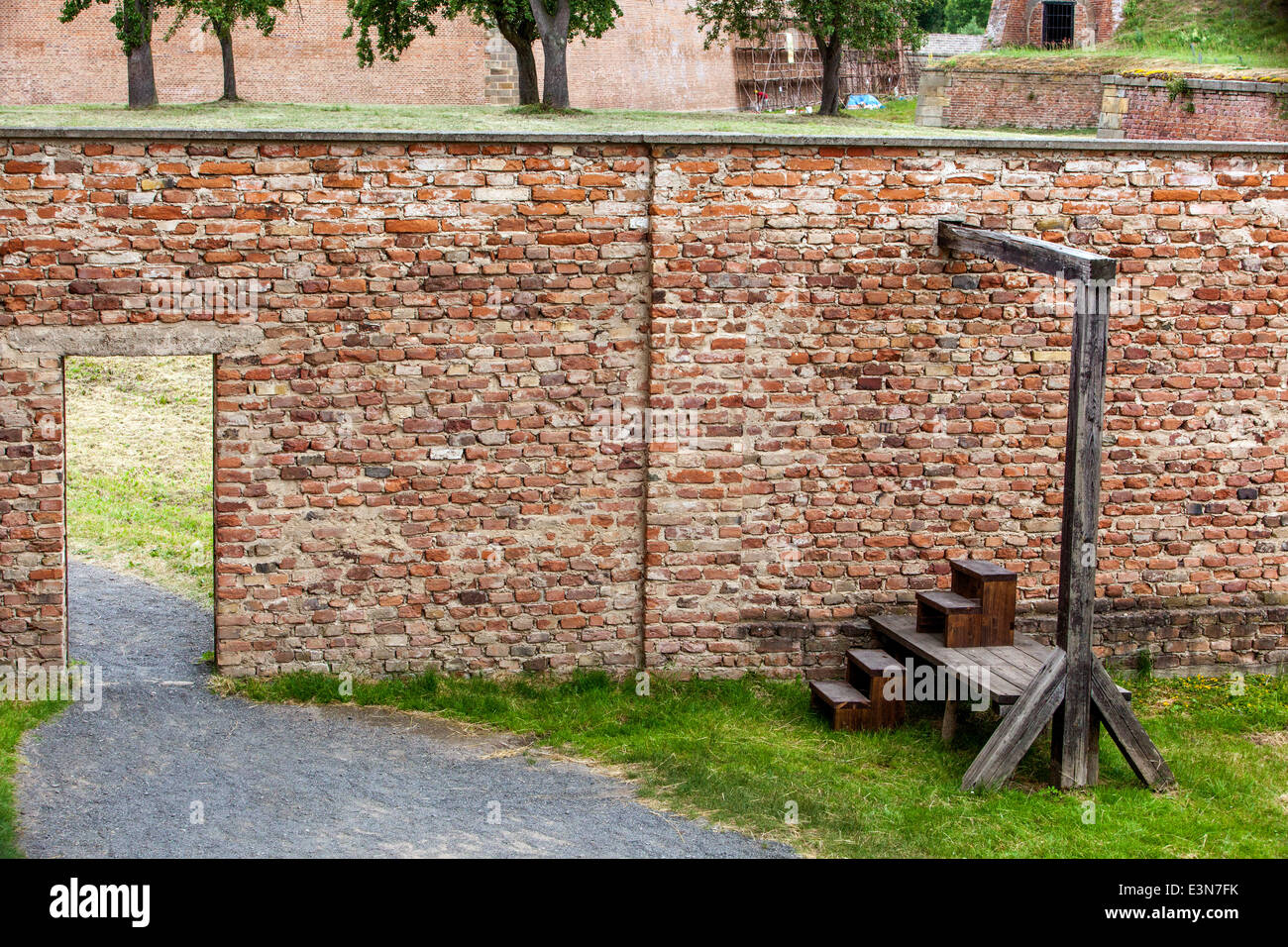 The Gallows, Place of execution in the Small Fortress Terezin, Theresienstadt, Czech Republic Stock Photo