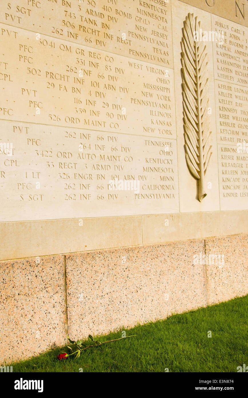 Garden of the Missing, WWII Normandy American Cemetery and Memorial, France Stock Photo Alamy
