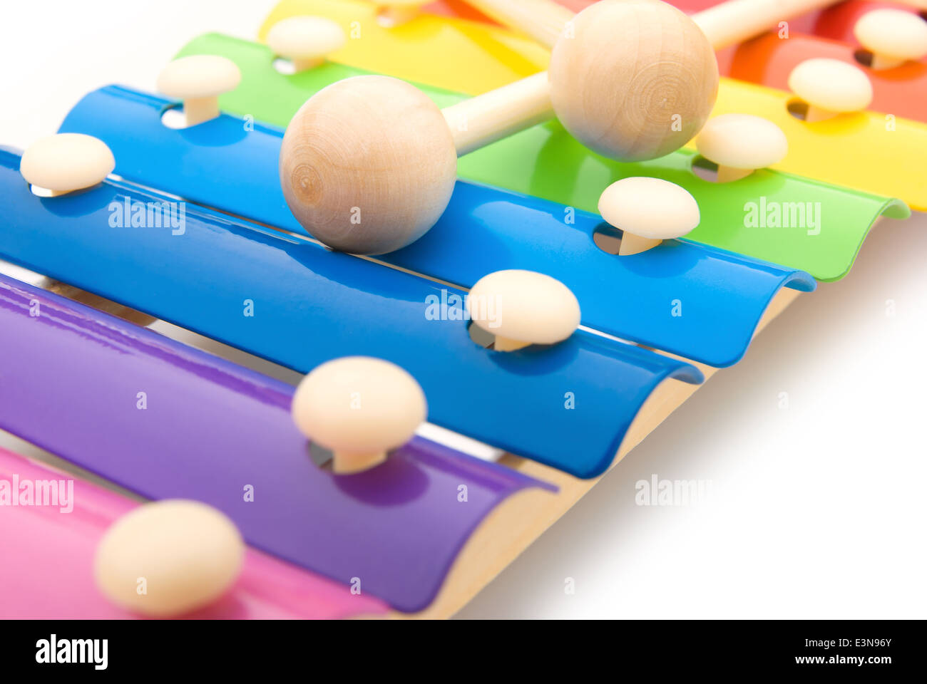 close up look of colorful xylophone and sticks Stock Photo Alamy