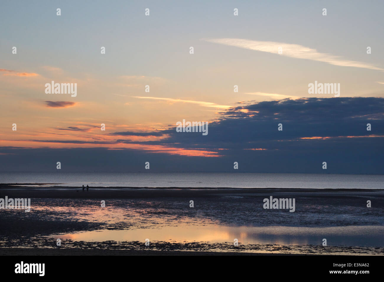 Sunset over The Wash, Hunstanton, Norfolk Stock Photo