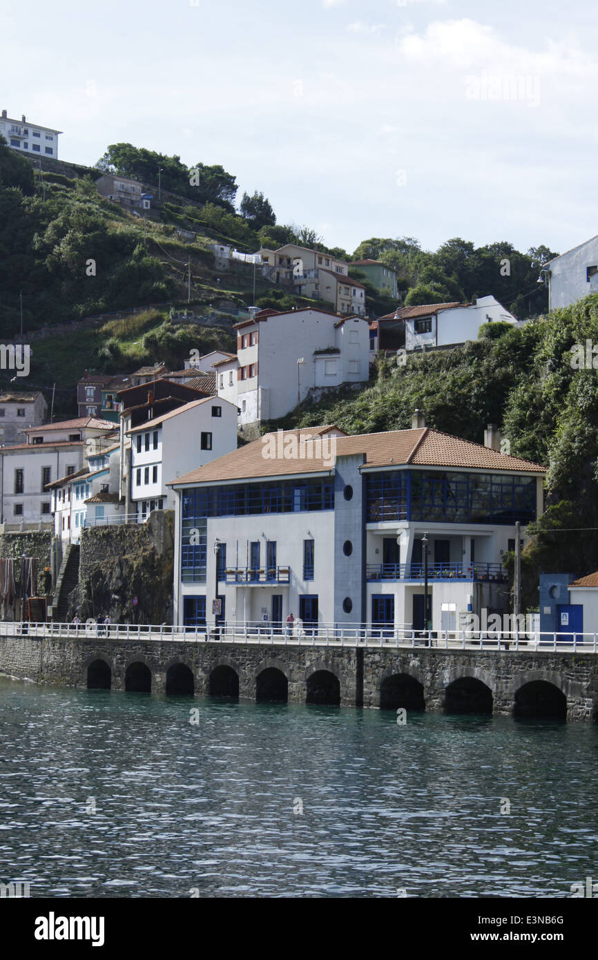 Fishing village of Cudillero with colorful houses at the seaside
