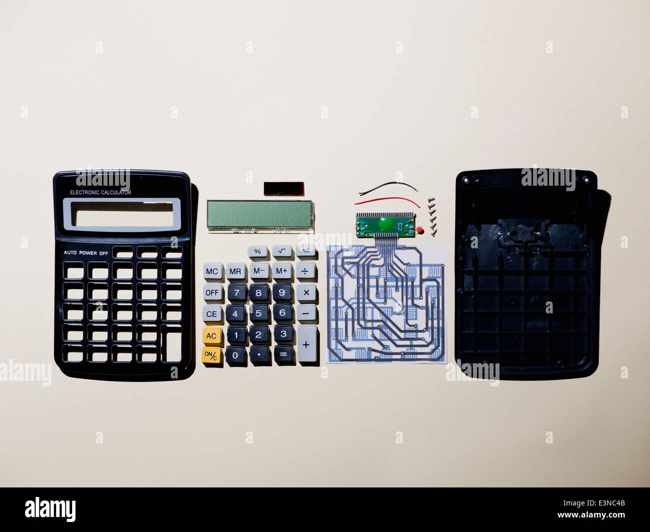 Calculator parts over white background Stock Photo - Alamy