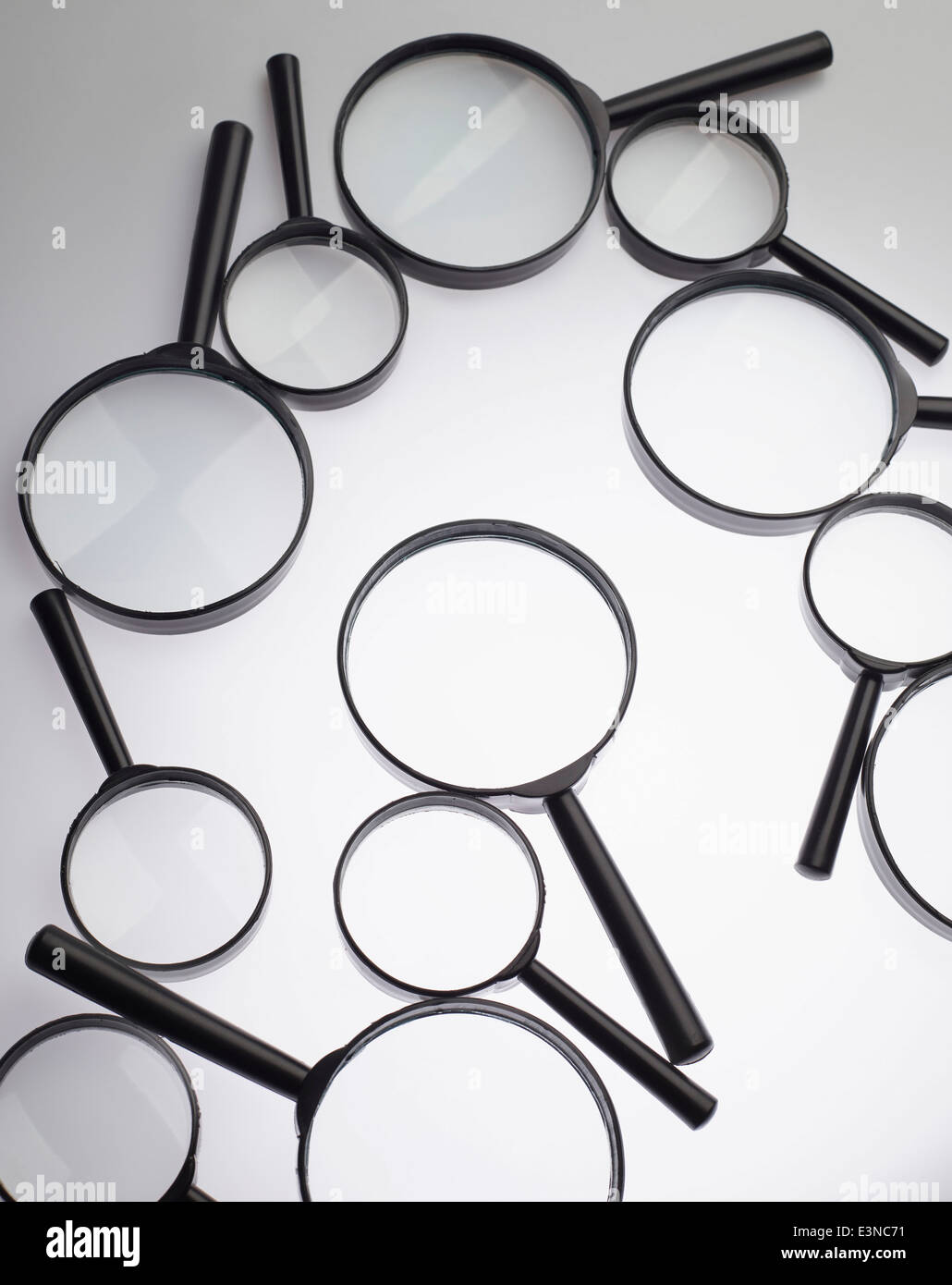 Magnifying glasses over white background Stock Photo