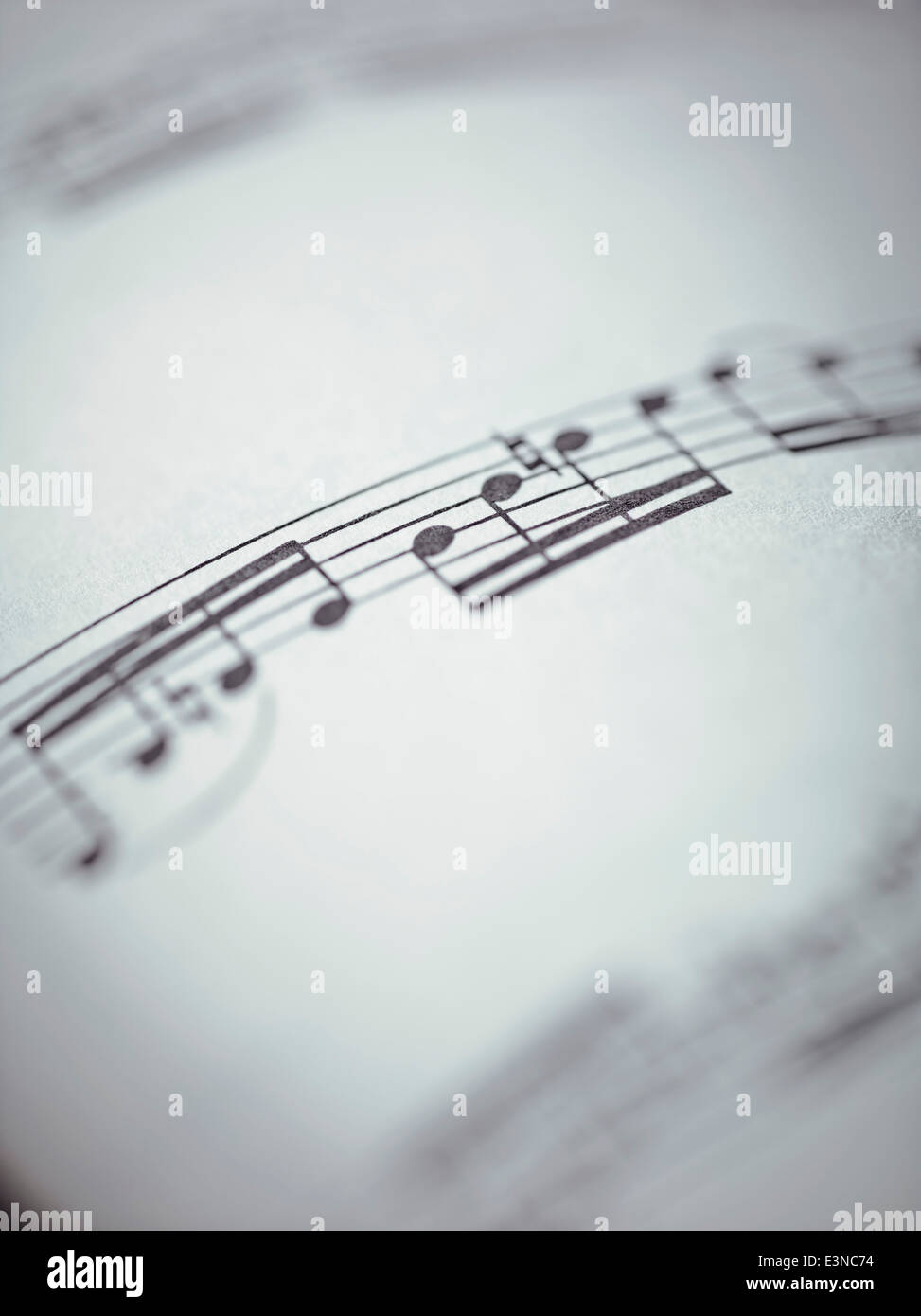 Selective focus of musical notes Stock Photo