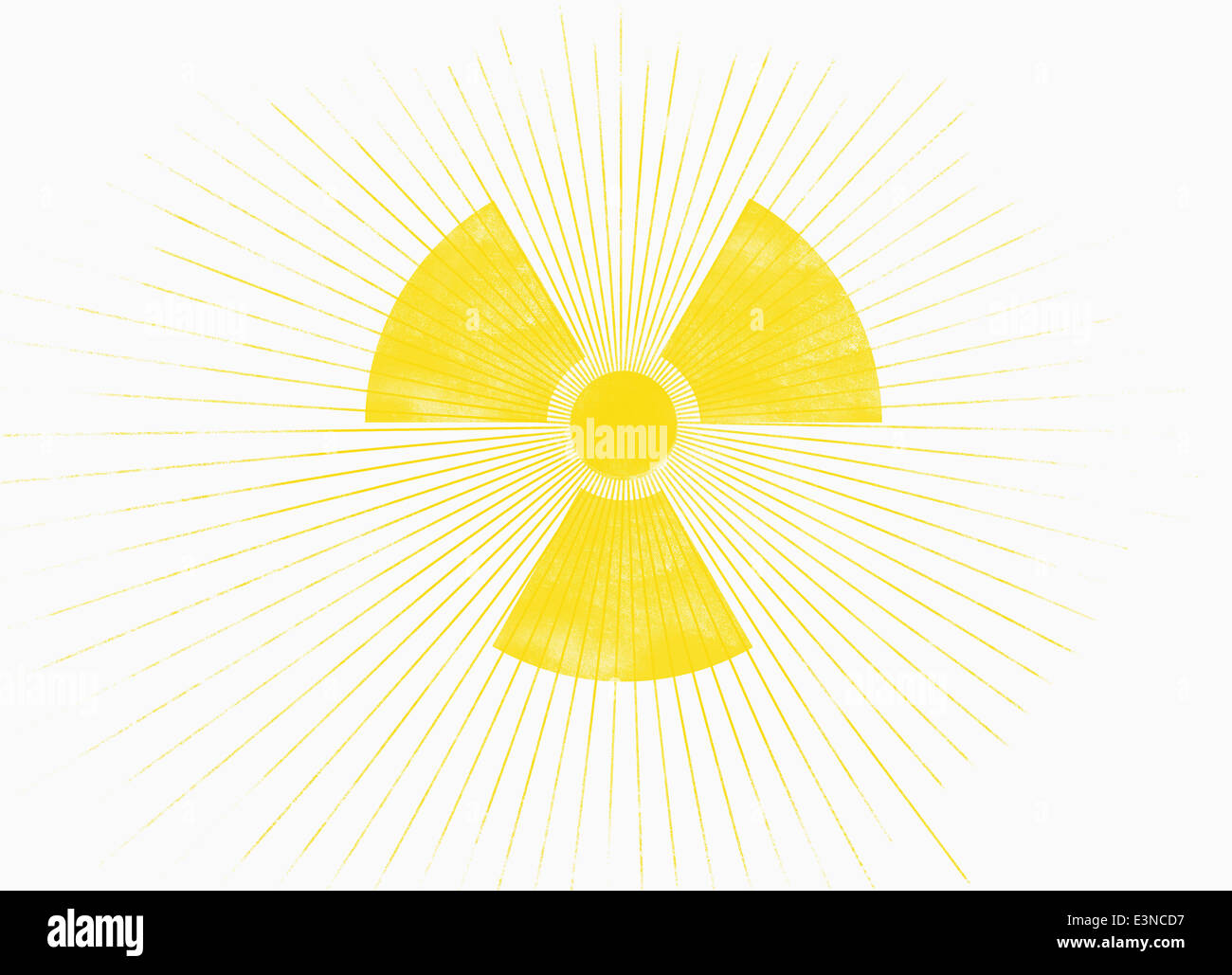 The sun in shape of a radioactive warning symbol Stock Photo