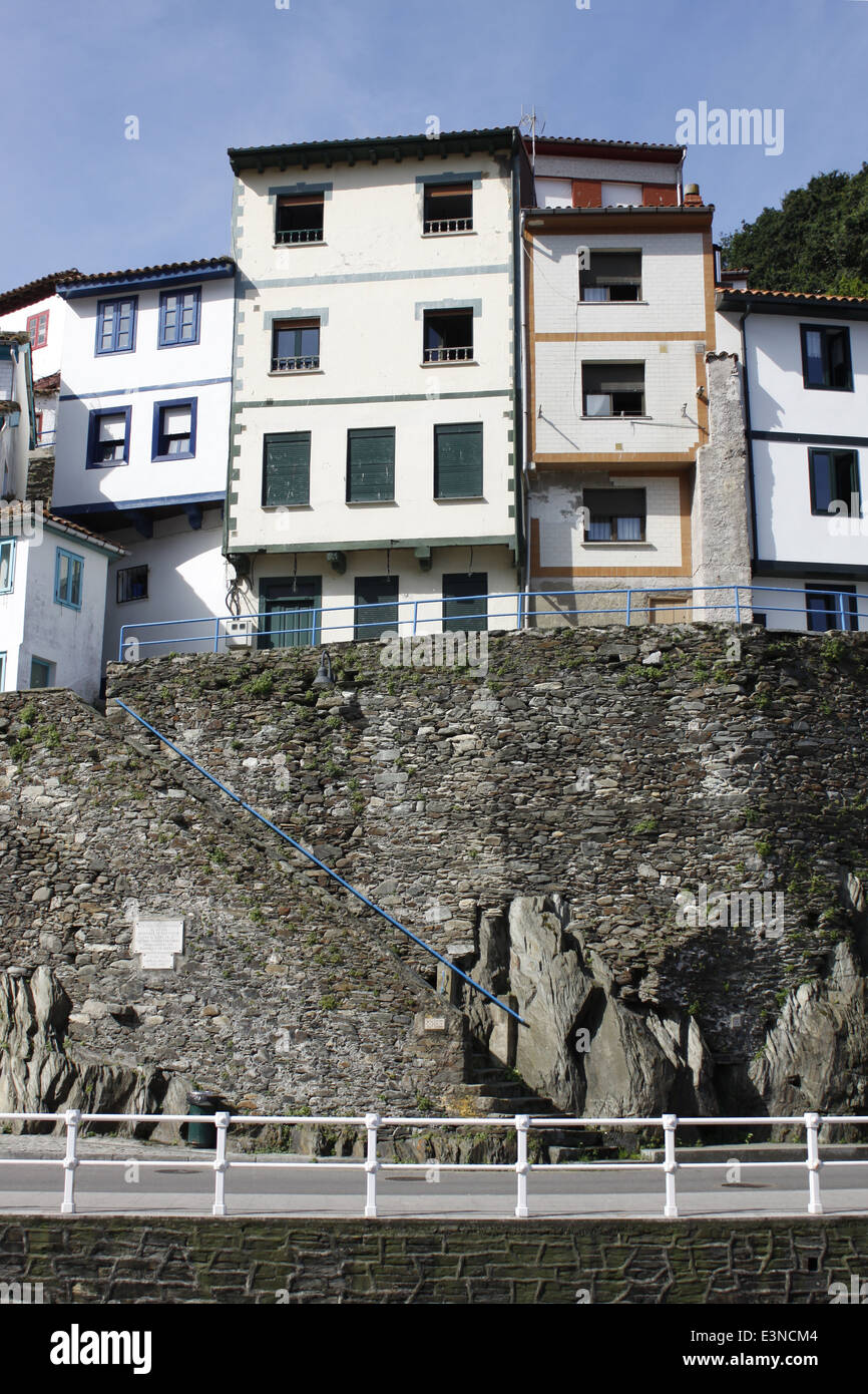 Fishing village of Cudillero with colorful houses at the seaside