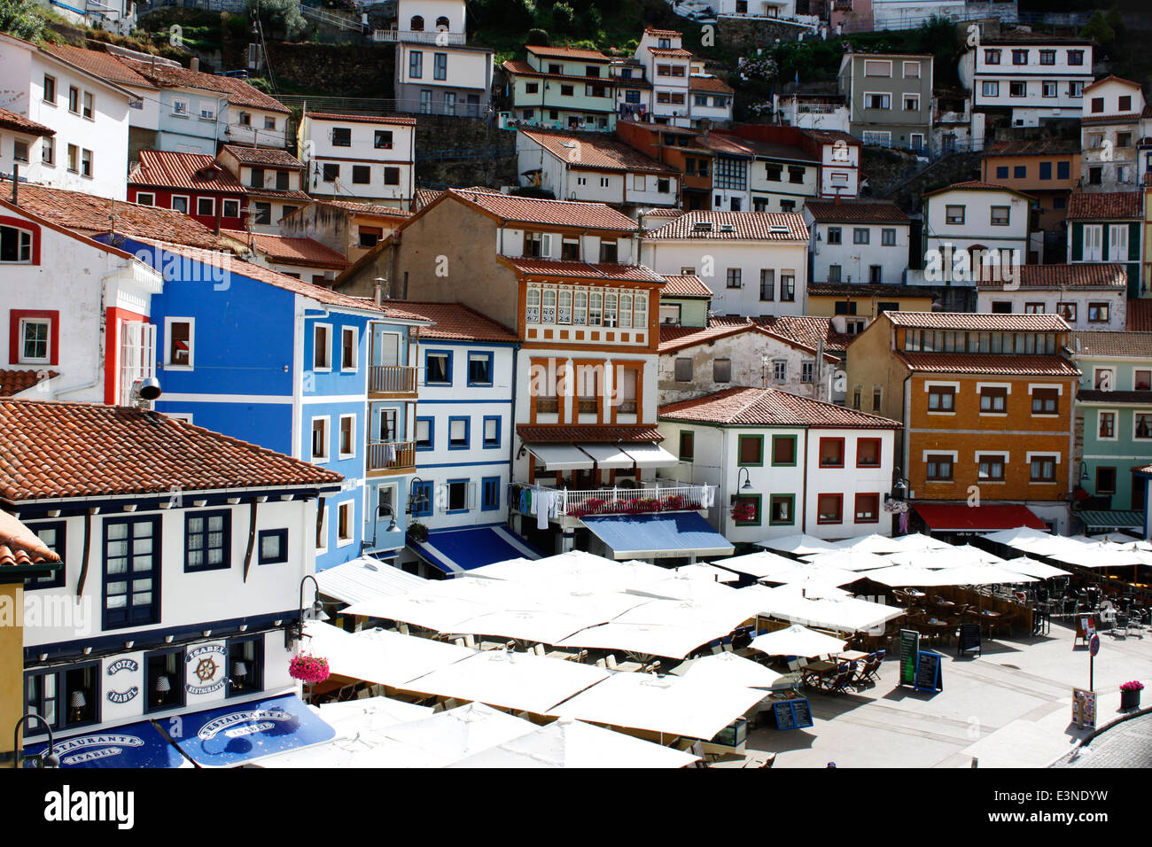 Fishing village of Cudillero with colorful houses at the seaside