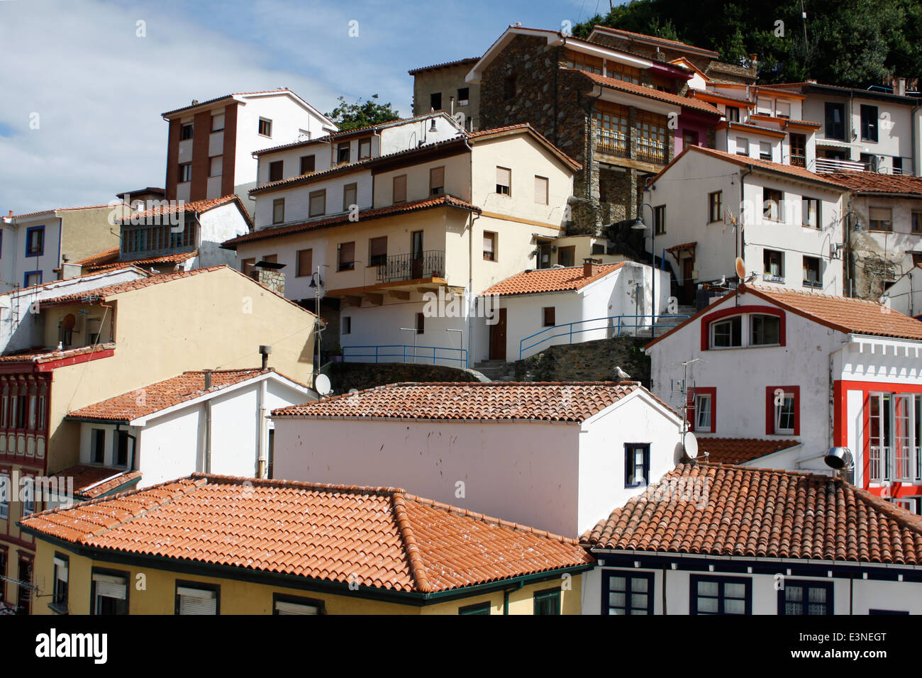 Fishing village of Cudillero with colorful houses at the seaside