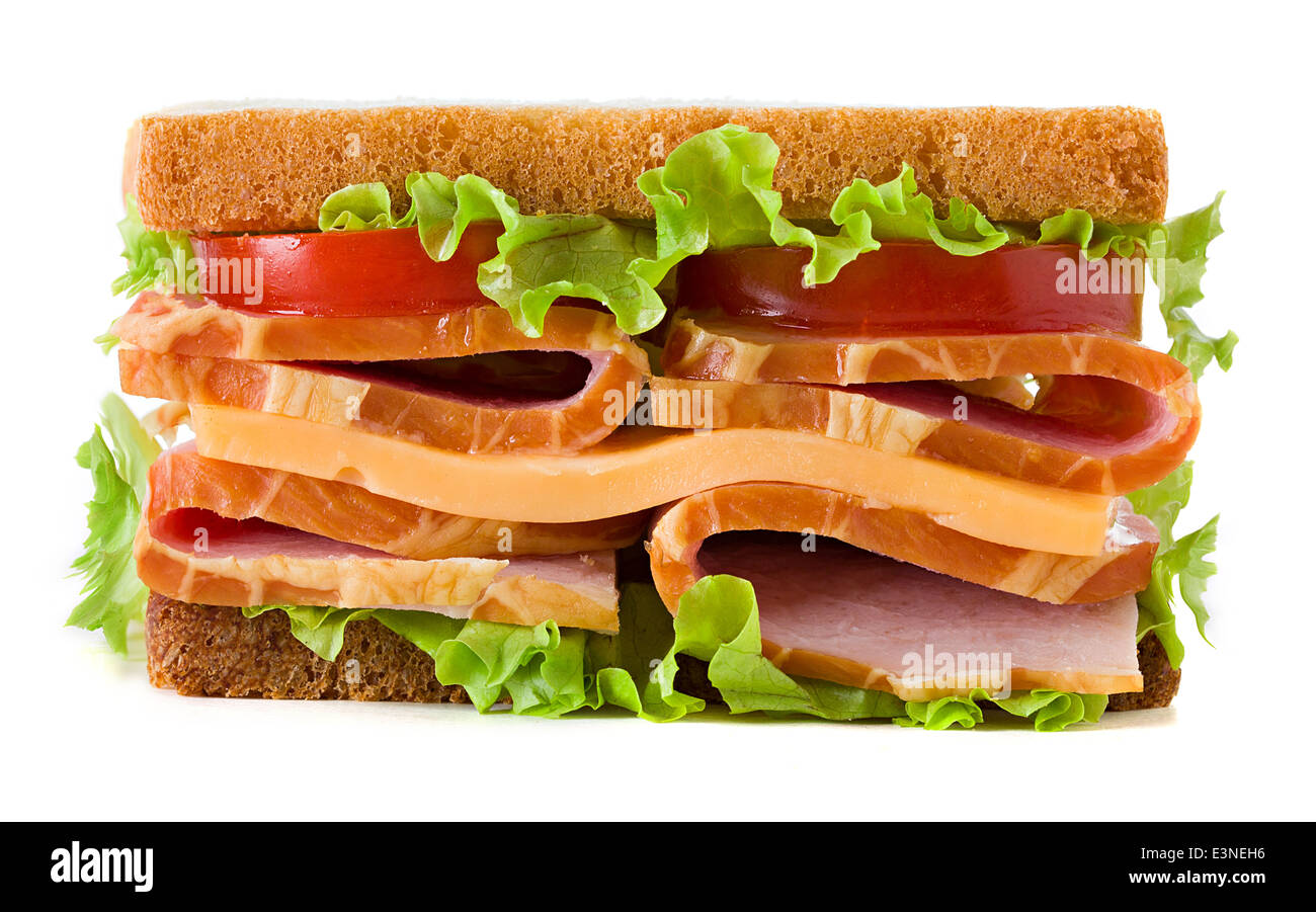 sandwich close-up isolated on white background Stock Photo