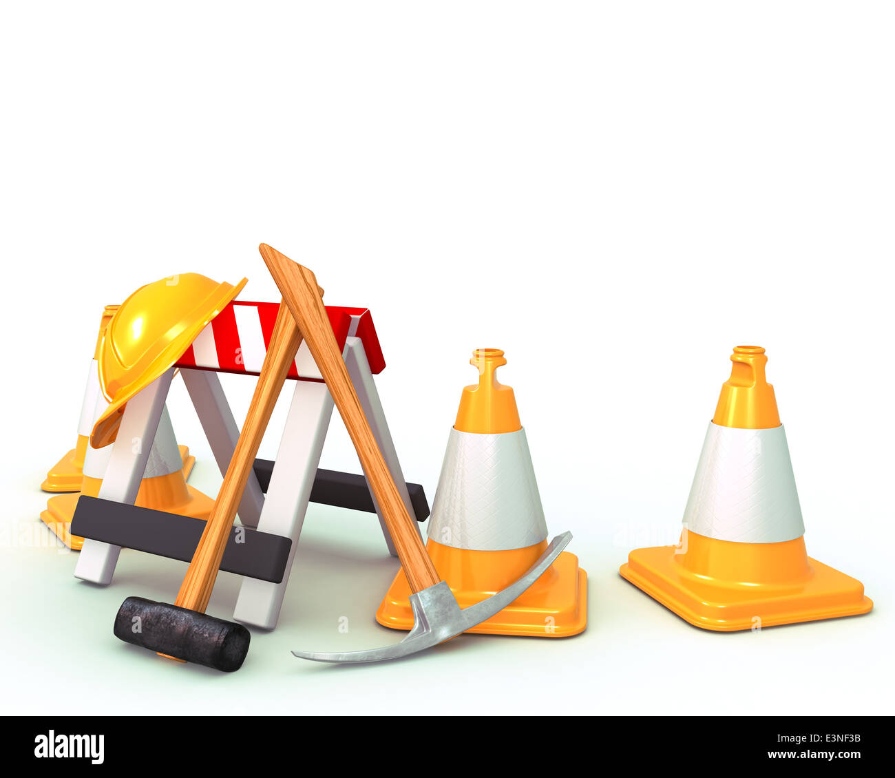 3D Render of Construction Tools Stock Photo - Alamy