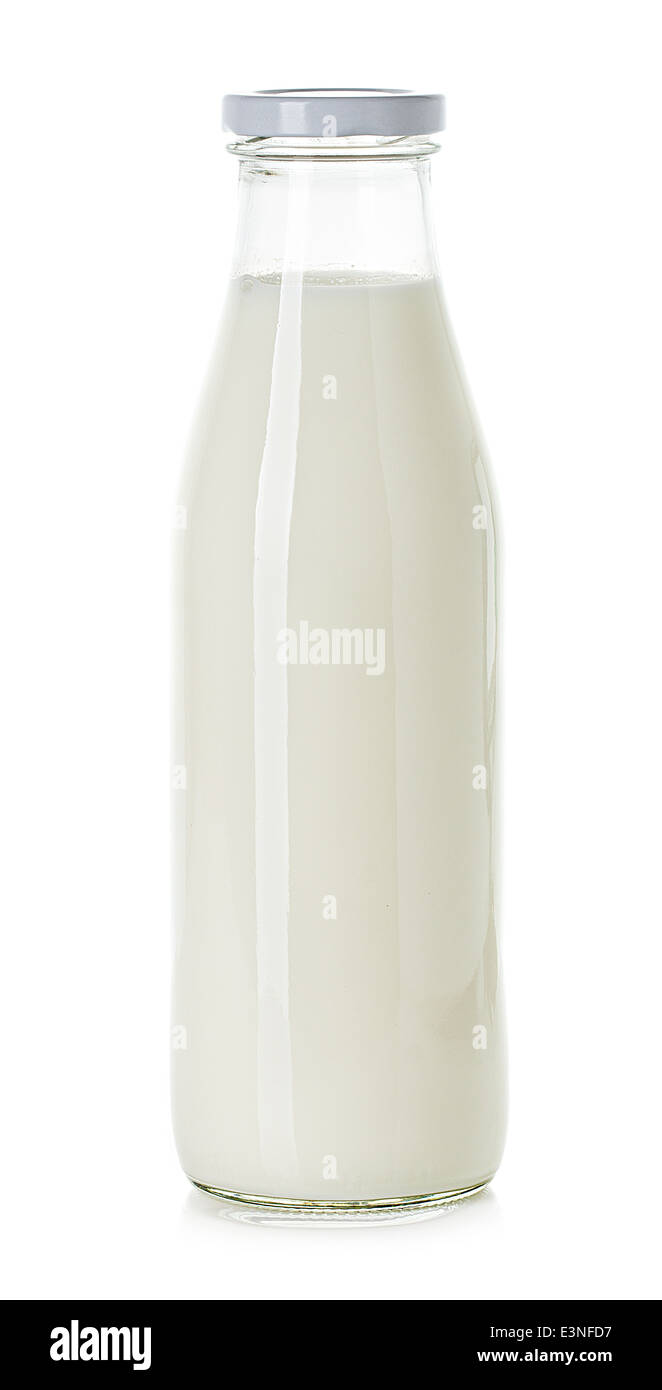 Bottle of milk isolated on white background Stock Photo