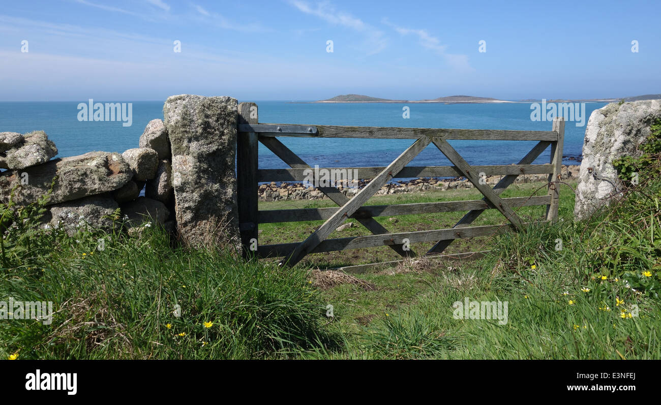 View to Sampson from St Mary's, Isles of Scilly. Stock Photo