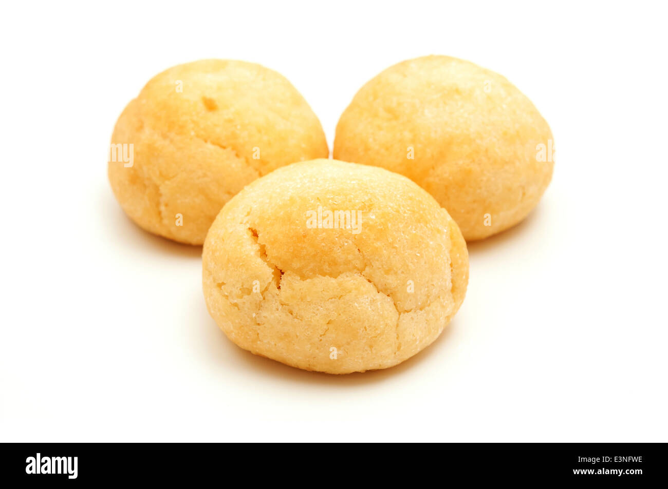 Soft Amaretti di Sassello on a white background Stock Photo