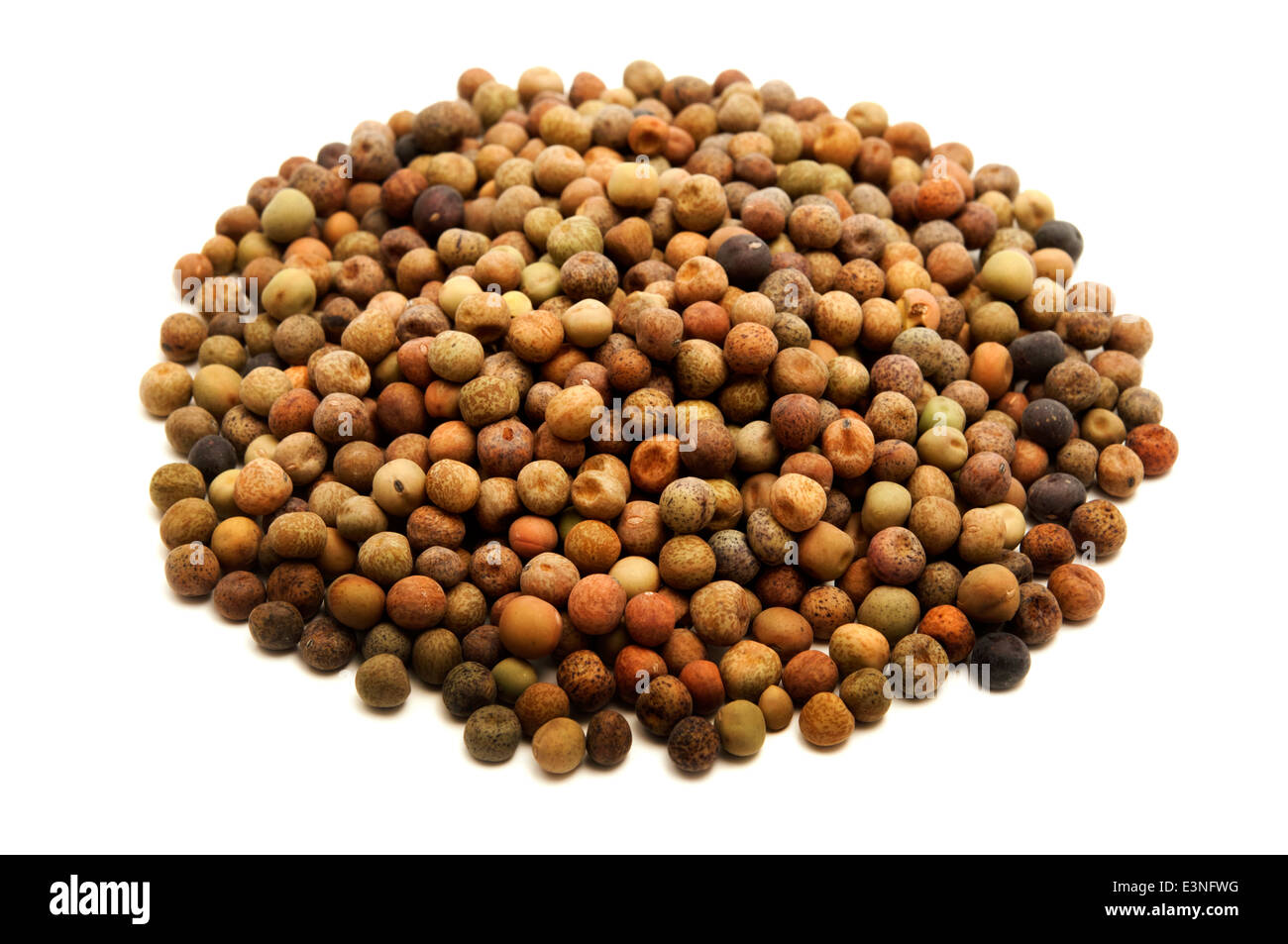 Field peas on a white background Stock Photo