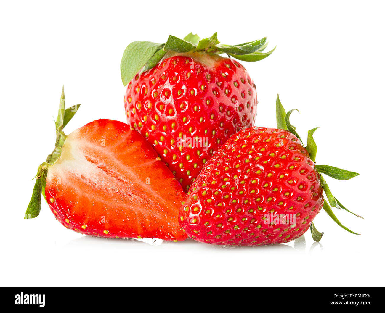 strawberries close-up isolated on white background Stock Photo - Alamy