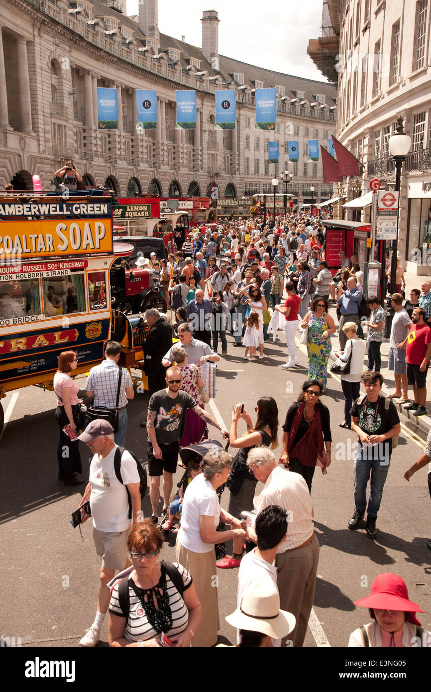 2014 London year of the bus celebrations in Regent Street Stock Photo