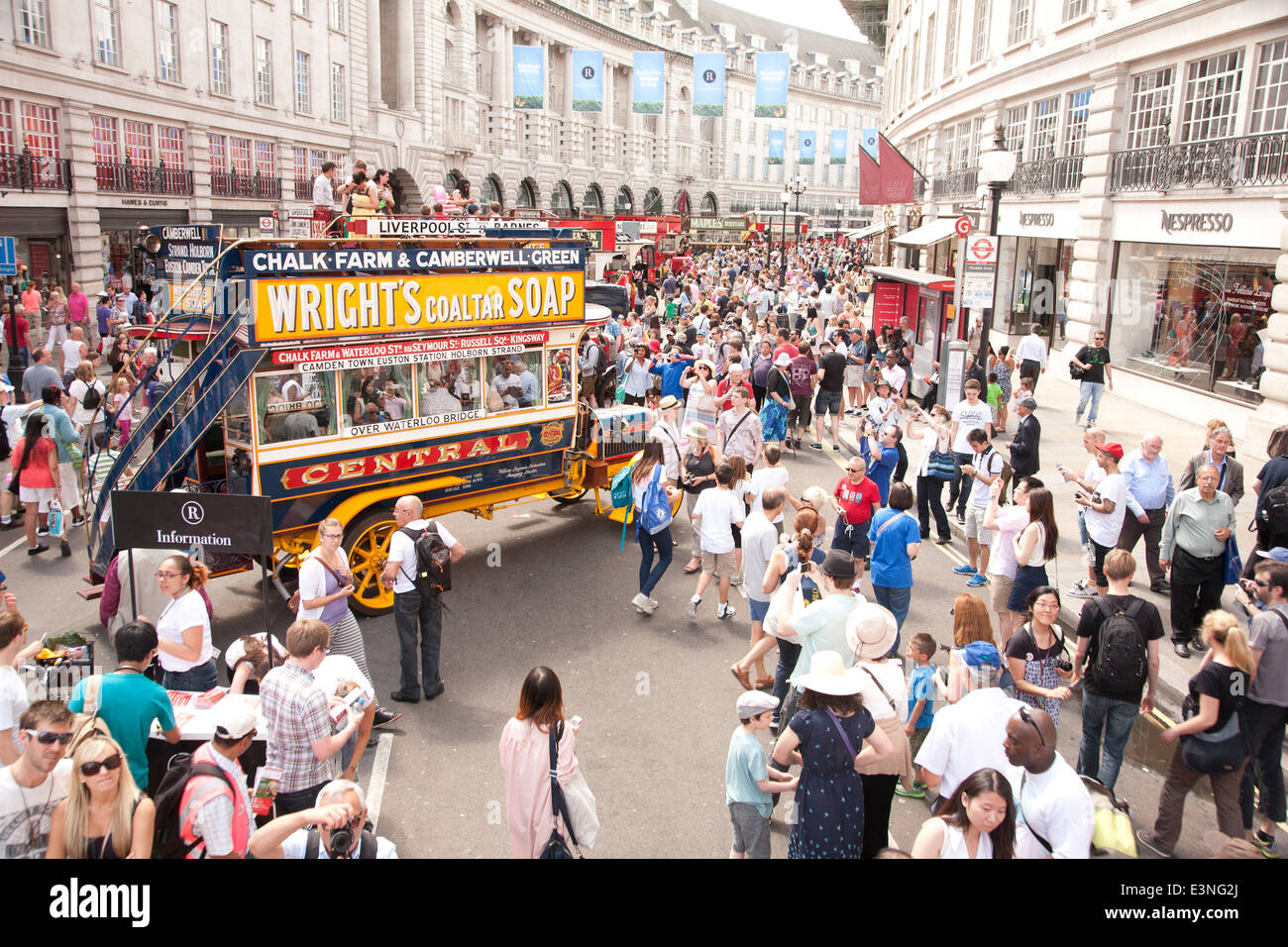 2014 London year of the bus celebrations in Regebt Street Stock Photo