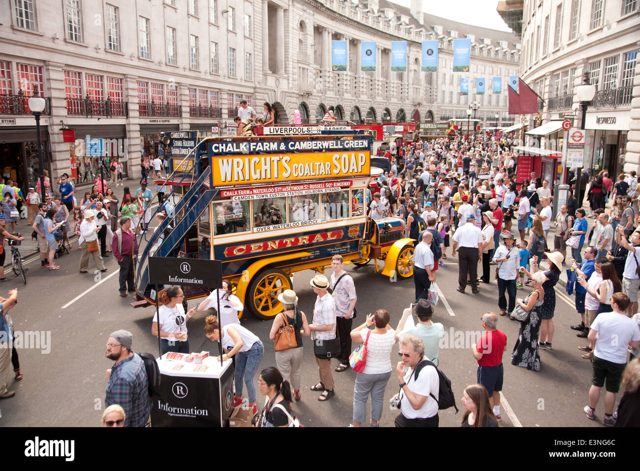 2014 London year of the bus celebrations in Regebt Street Stock Photo