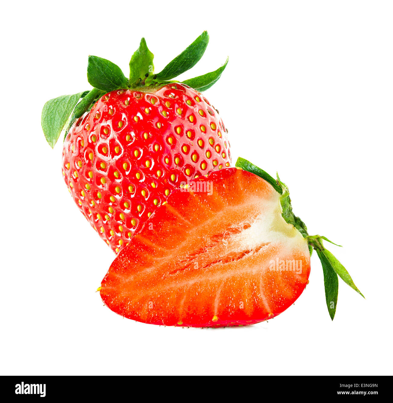 strawberries close-up isolated on white background Stock Photo - Alamy