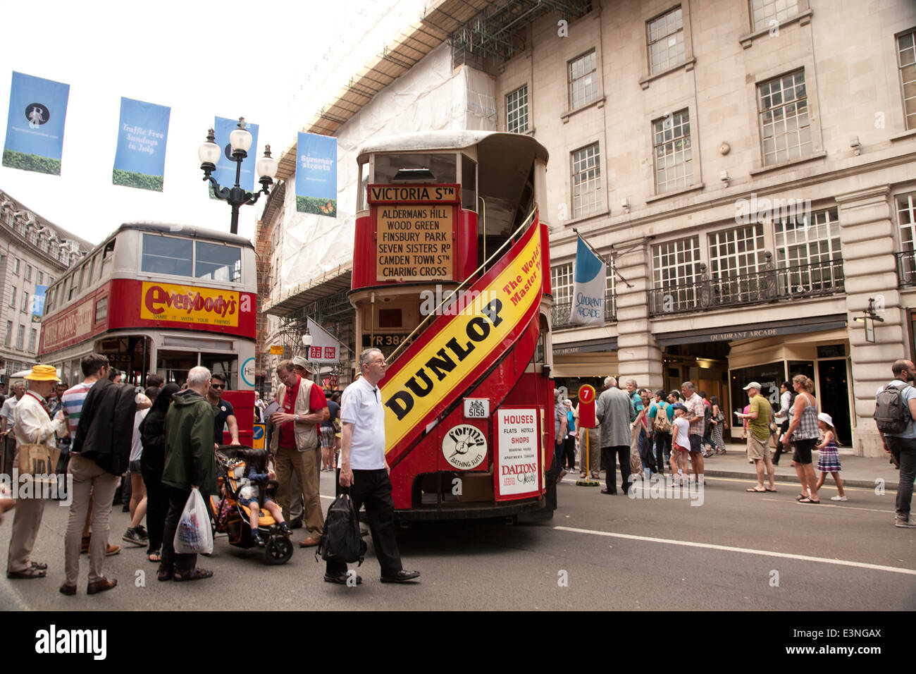 2014 London Year Of The Bus Celebrations In Regebt Street Stock Photo 2014-london-year-of-the-bus-celebrations-in-regebt-street-stock-photo