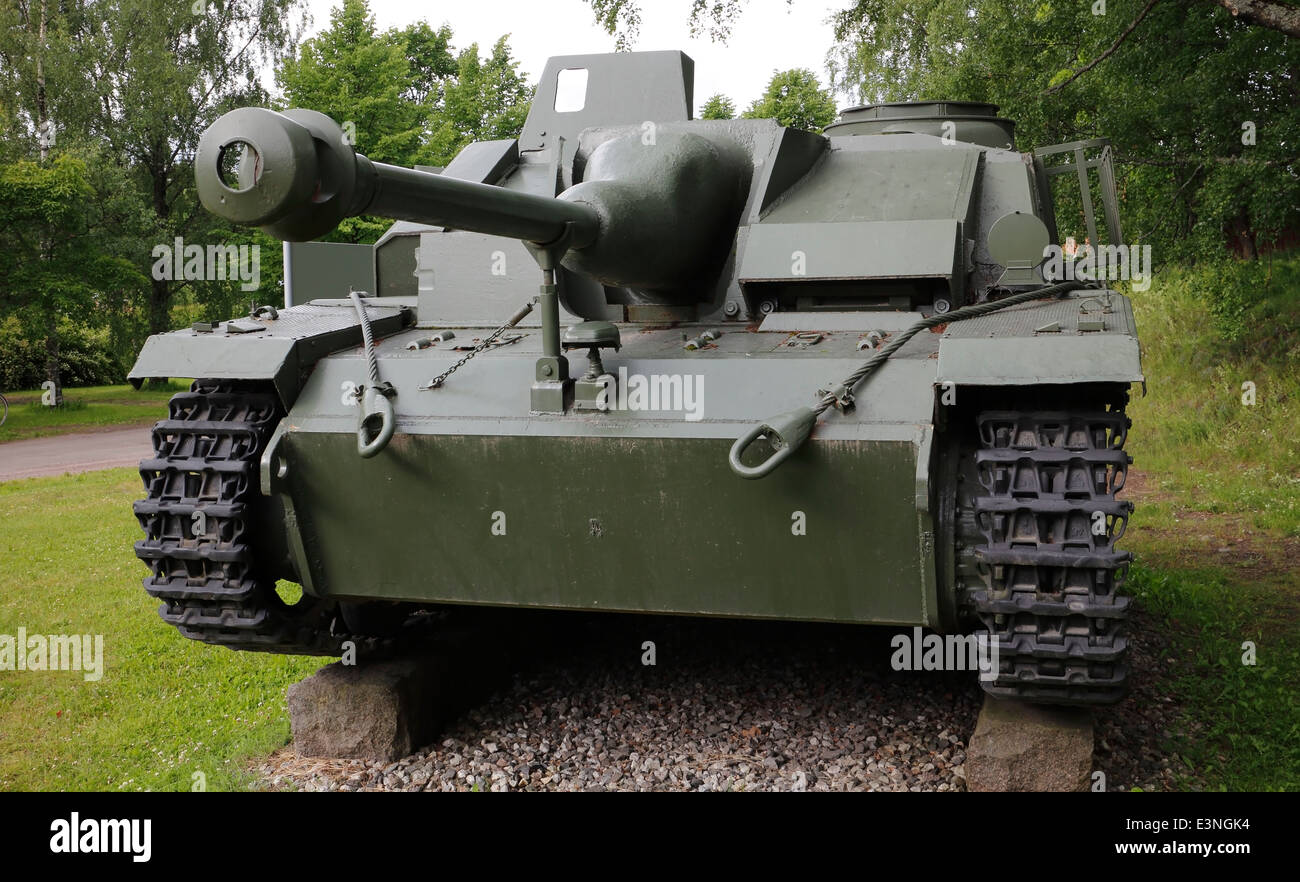 STU-40 tank on display in Lappeenranta Finland Stock Photo