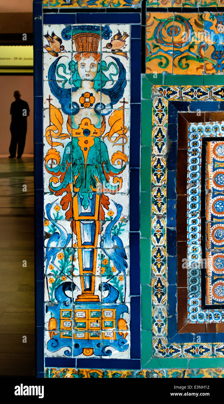 Museo de Bellas Artes de Sevilla Tiles TIle  Museum of Fine Arts Seville Spain Spanish Stock Photo