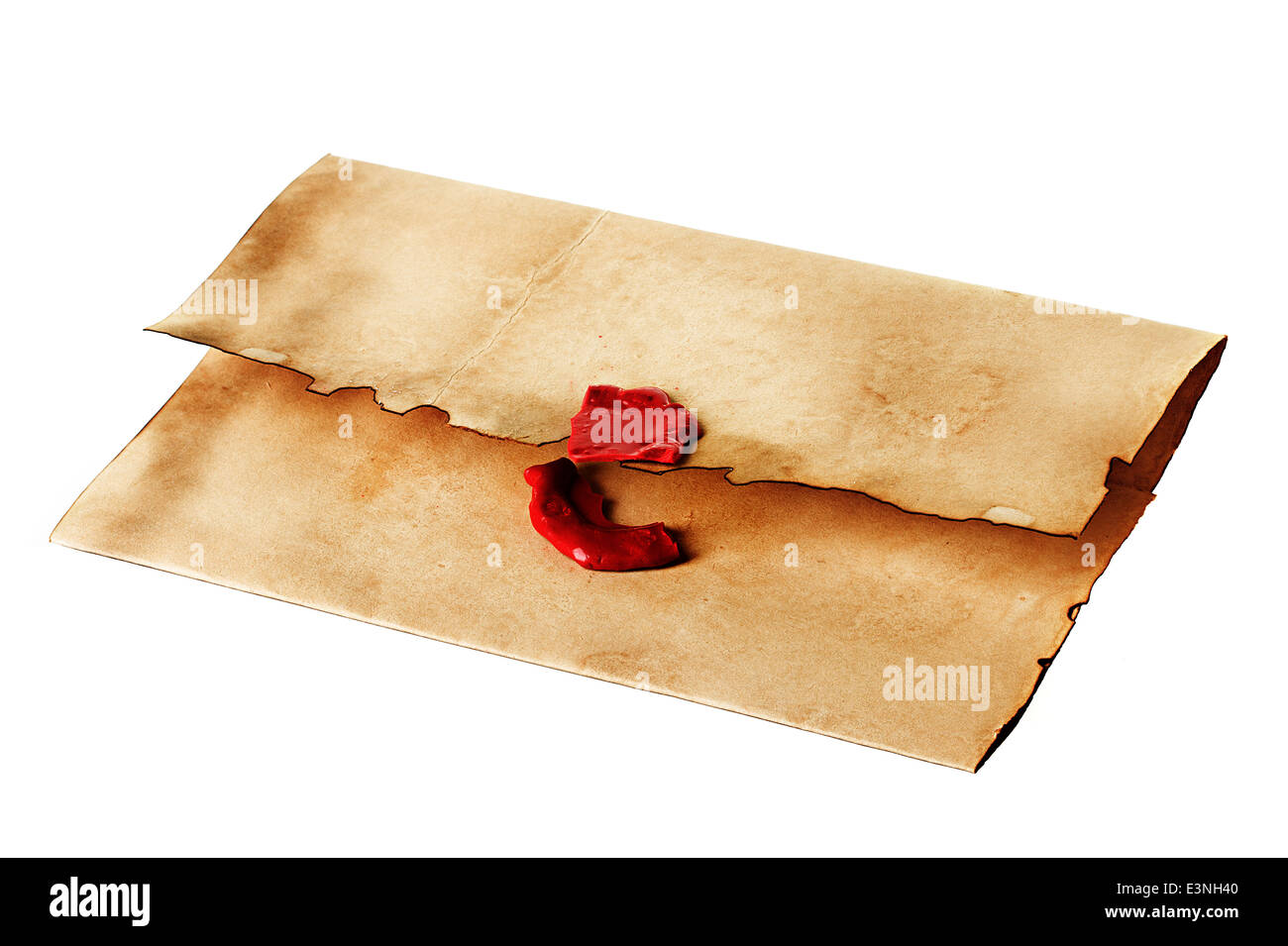 old, vintage envelope isolated Stock Photo