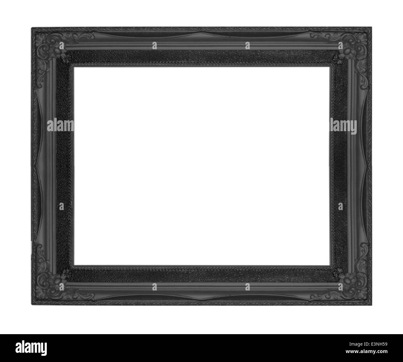 Antique black picture frame isolated on white background Stock Photo Alamy