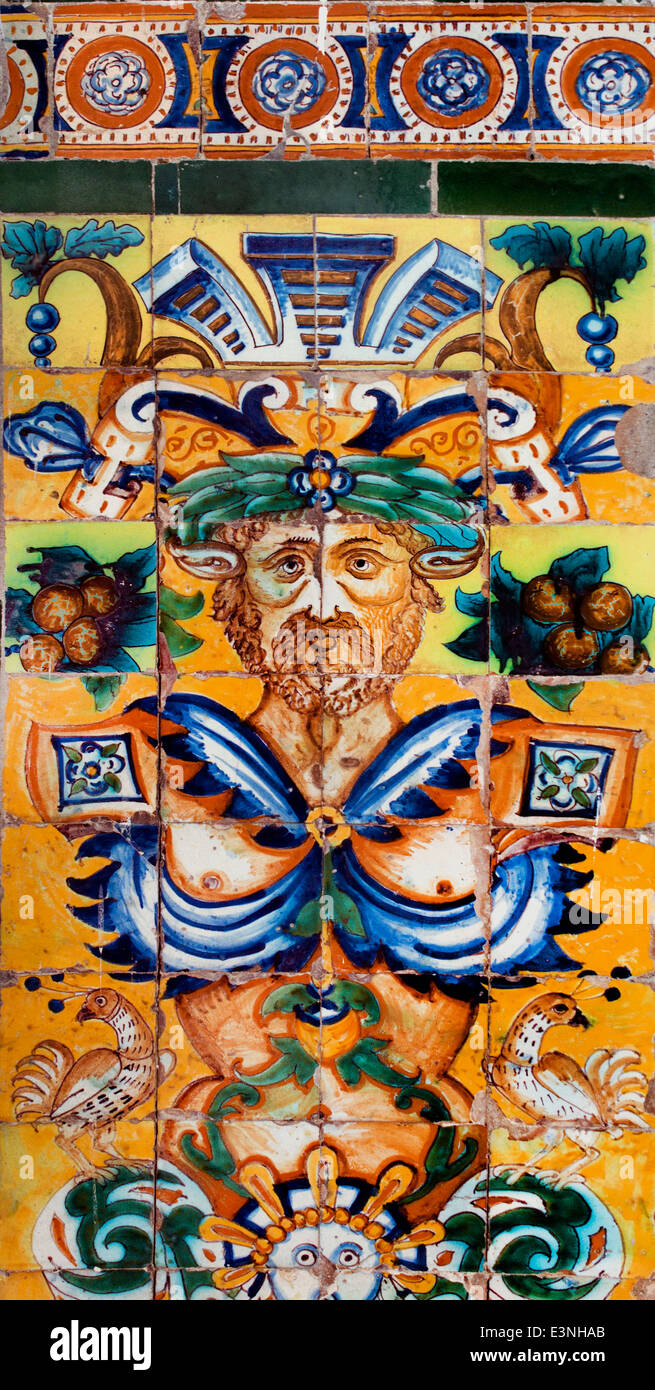 Museo de Bellas Artes de Sevilla Tiles TIle  Museum of Fine Arts Seville Spain Spanish Stock Photo