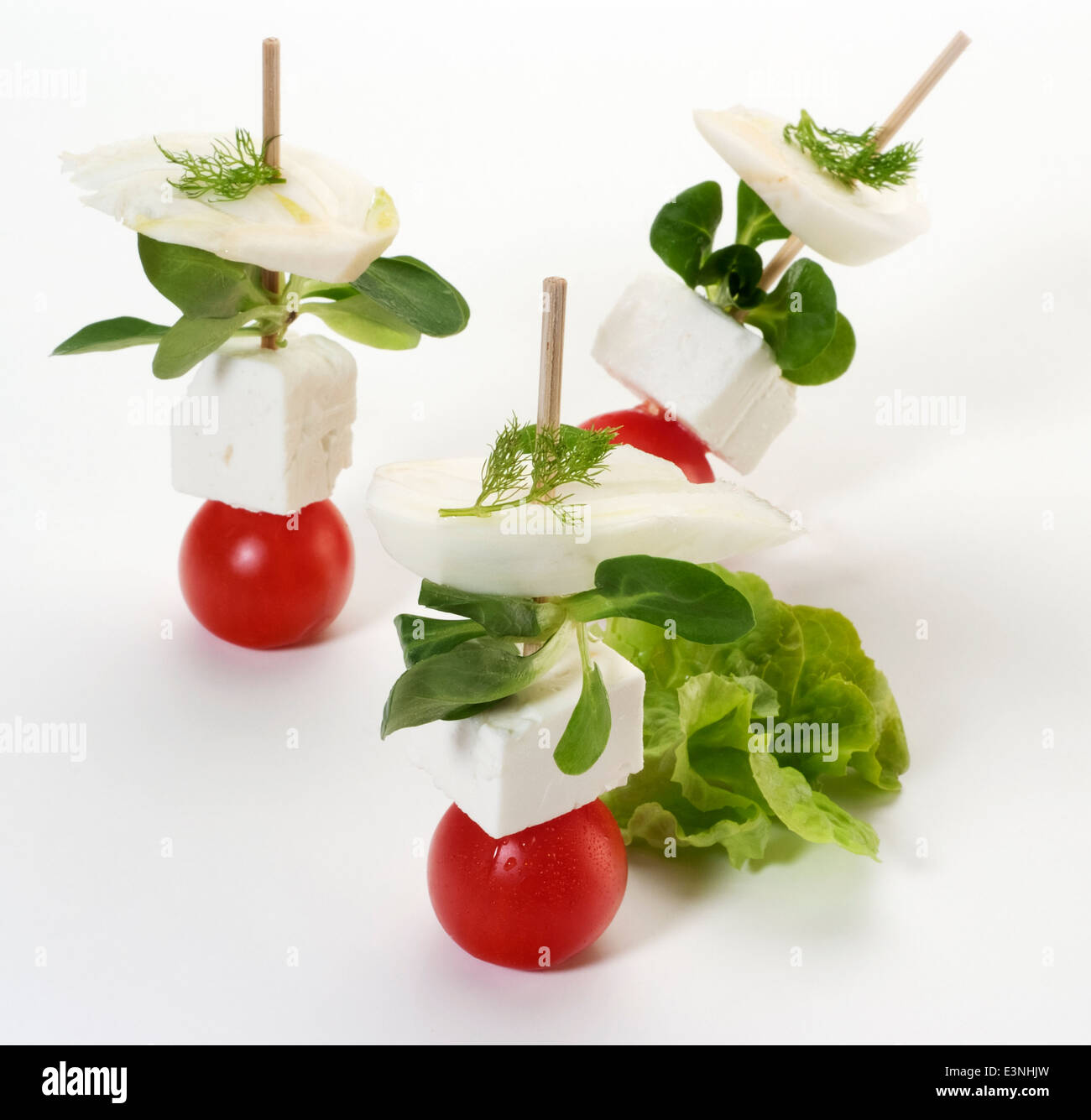 Tomato and Cheese Appetizers Stock Photo