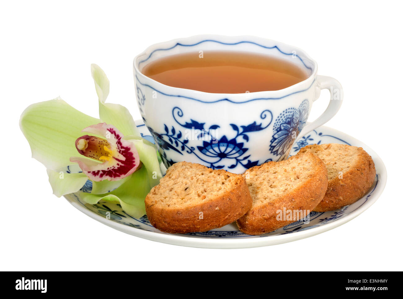 Tea and biscuits(+clipping path) Stock Photo