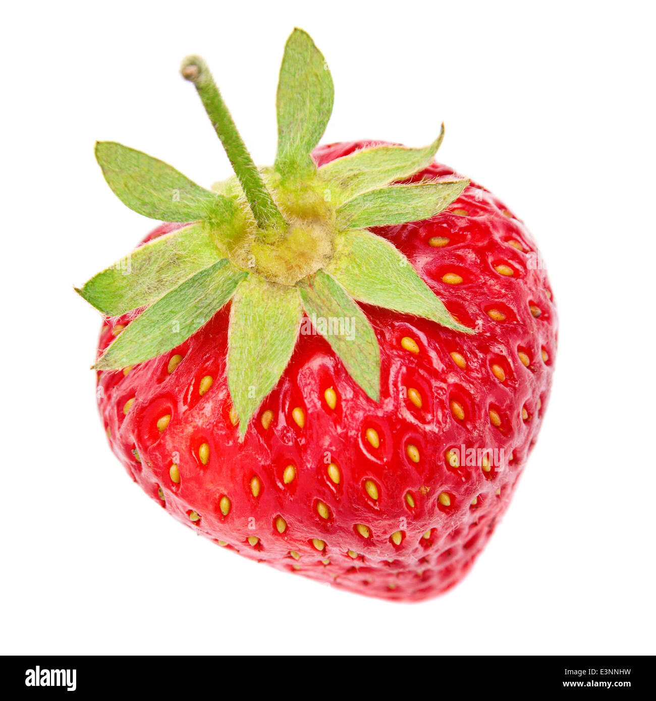 Strawberry closeup isolated on white Stock Photo - Alamy
