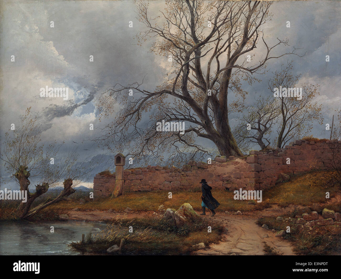 Julius von Leypold - Wanderer in the Storm - 1835 - MET Museum - New-York Stock Photo