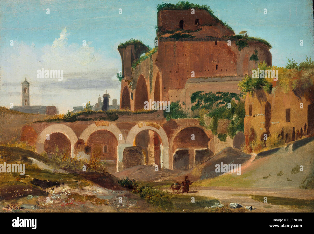 Johann Adam Klein - The Basilica of Constantine, Rome - 1821 Stock Photo