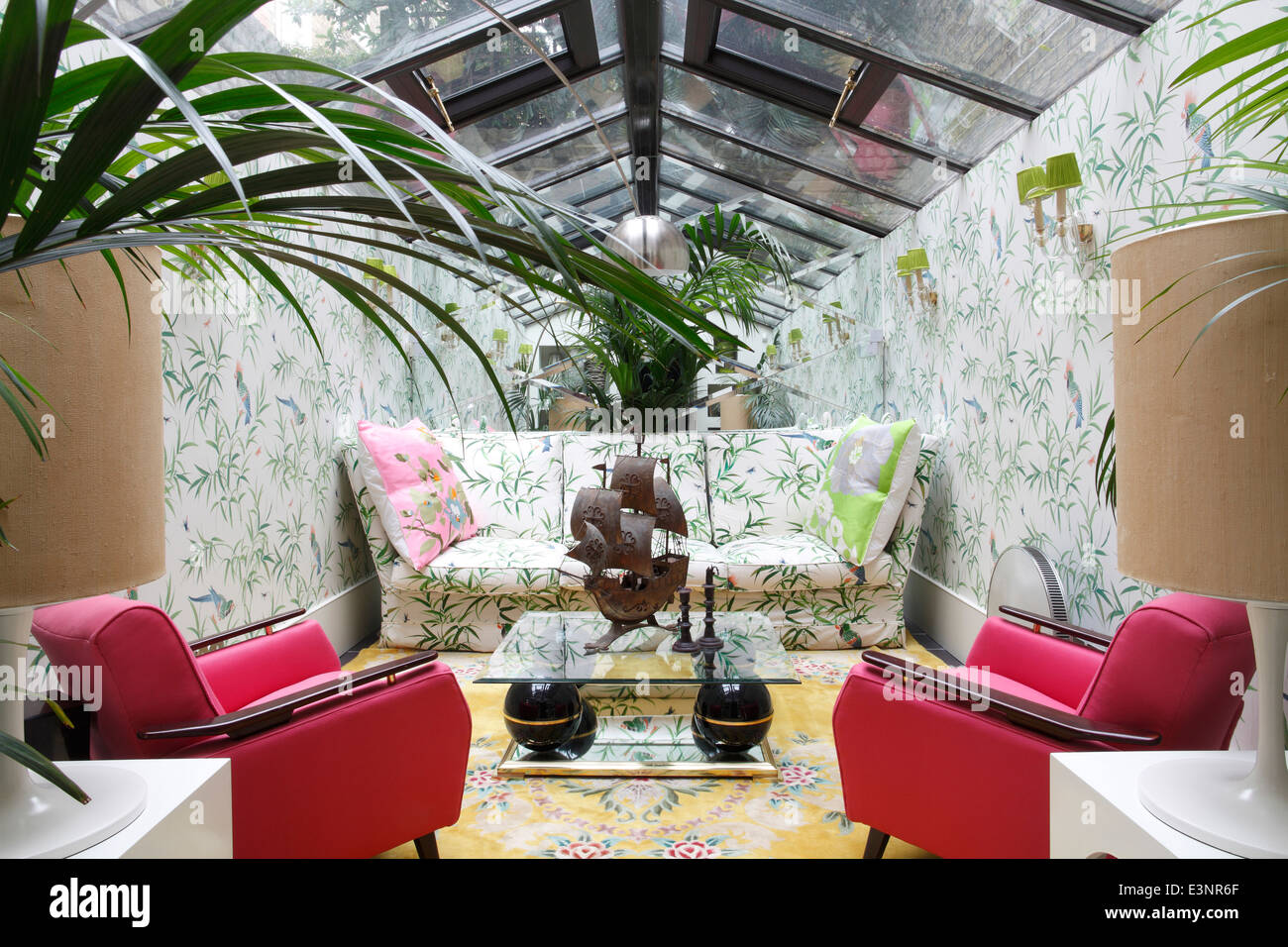 Garden Room With Matching Sofa Fabric And Wallpaper Consisting Of