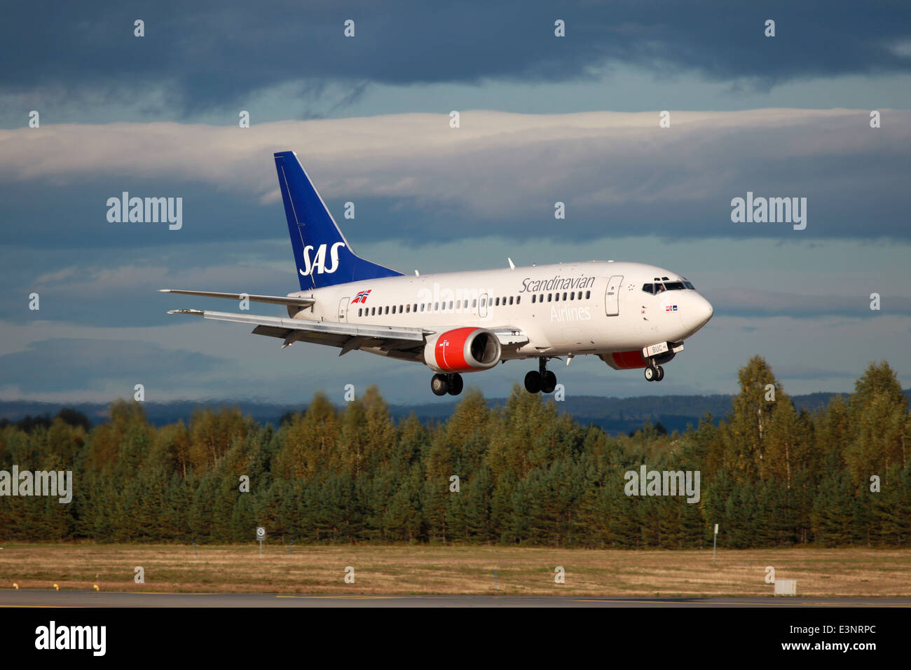 SAS Scandinavian Airlines Boeing 737-500 with the registration LN-BUC Stock Photo