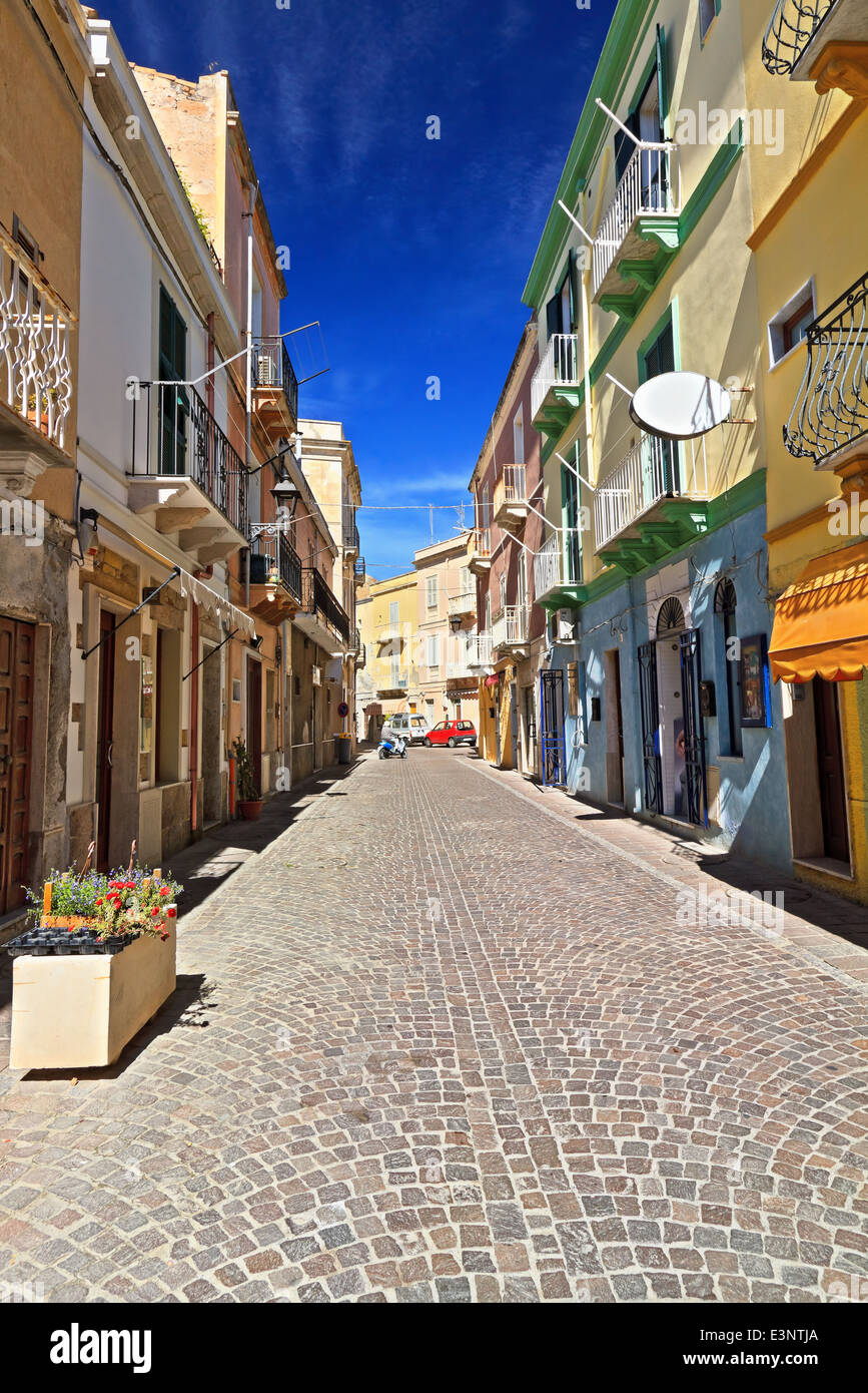 urban view in Carloforte, small town in San Pietro Island, Sardinia, Italy  Stock Photo - Alamy, image size:867x1390